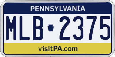 PA license plate MLB2375