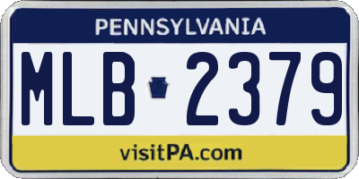 PA license plate MLB2379