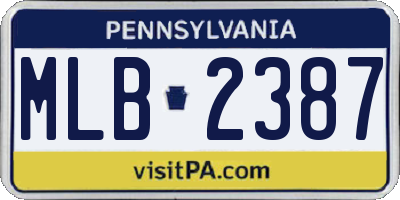PA license plate MLB2387