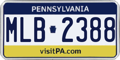 PA license plate MLB2388