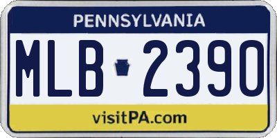 PA license plate MLB2390
