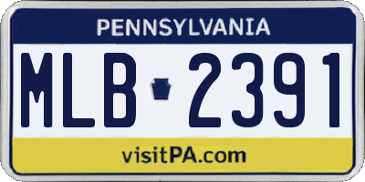 PA license plate MLB2391