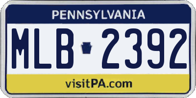 PA license plate MLB2392