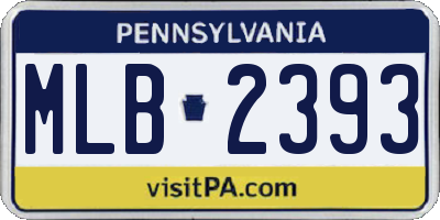 PA license plate MLB2393