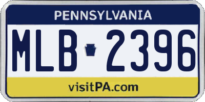 PA license plate MLB2396