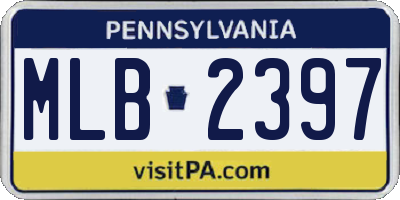PA license plate MLB2397