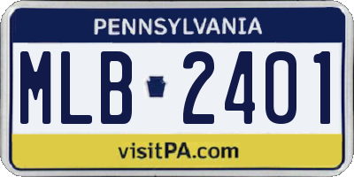 PA license plate MLB2401