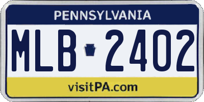 PA license plate MLB2402