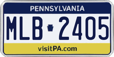 PA license plate MLB2405