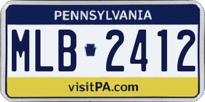 PA license plate MLB2412