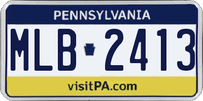 PA license plate MLB2413