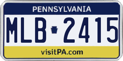 PA license plate MLB2415