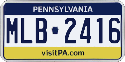PA license plate MLB2416