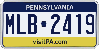 PA license plate MLB2419