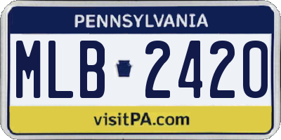 PA license plate MLB2420