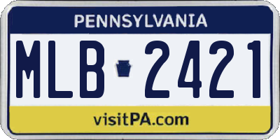 PA license plate MLB2421