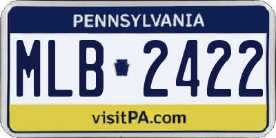 PA license plate MLB2422
