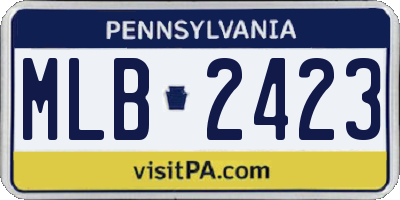 PA license plate MLB2423