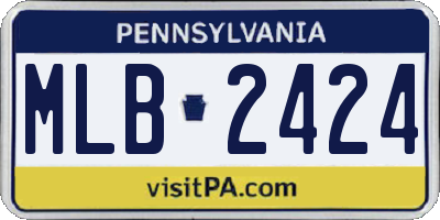 PA license plate MLB2424