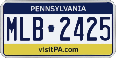 PA license plate MLB2425