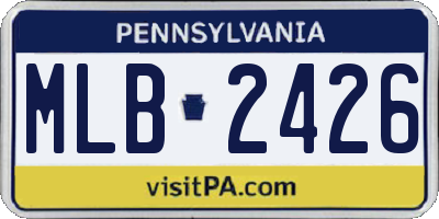 PA license plate MLB2426