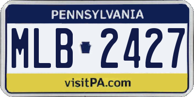 PA license plate MLB2427