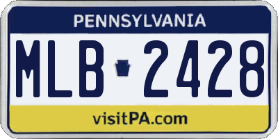 PA license plate MLB2428