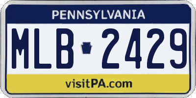 PA license plate MLB2429