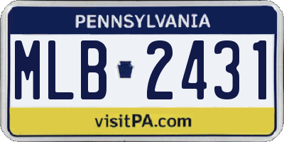 PA license plate MLB2431