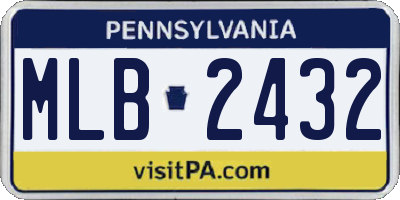 PA license plate MLB2432