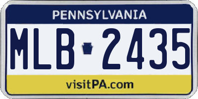 PA license plate MLB2435