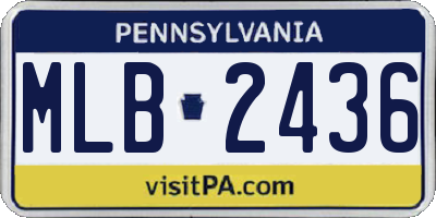 PA license plate MLB2436