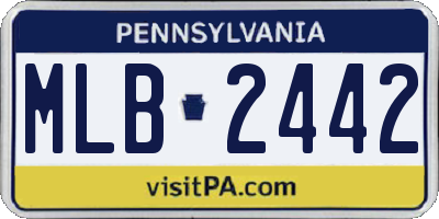 PA license plate MLB2442