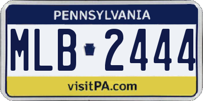 PA license plate MLB2444