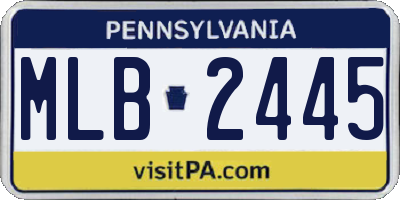 PA license plate MLB2445
