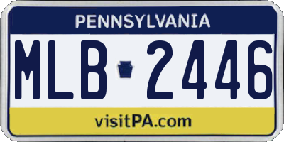PA license plate MLB2446
