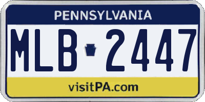 PA license plate MLB2447