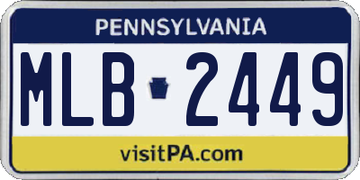 PA license plate MLB2449