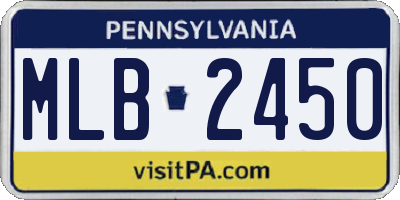 PA license plate MLB2450