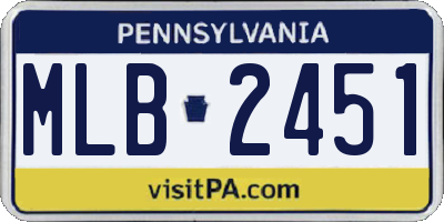 PA license plate MLB2451