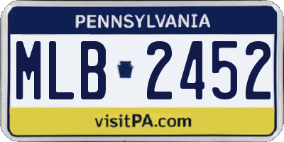 PA license plate MLB2452