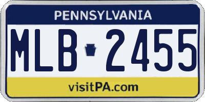 PA license plate MLB2455