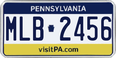PA license plate MLB2456