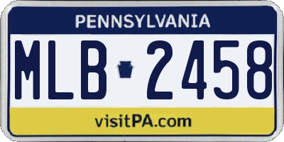 PA license plate MLB2458