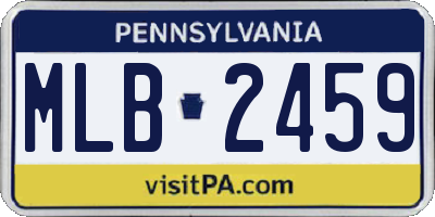 PA license plate MLB2459