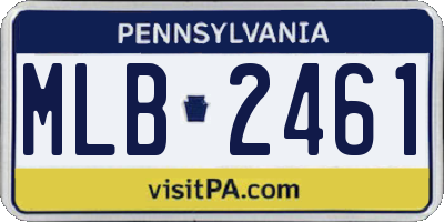 PA license plate MLB2461