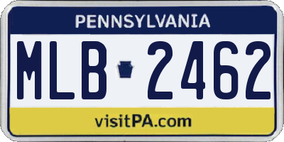 PA license plate MLB2462
