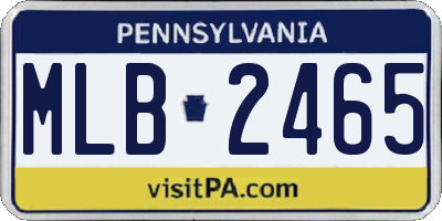 PA license plate MLB2465