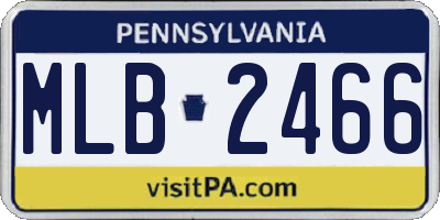 PA license plate MLB2466