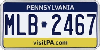 PA license plate MLB2467